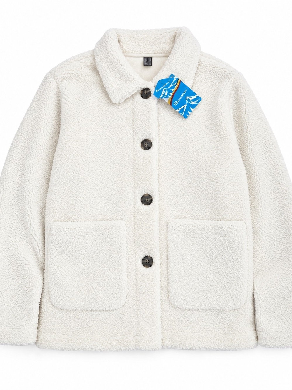 NWT MAGCOMSEN 2XL Cream Sherpa Teddy Fleece Button Jacket